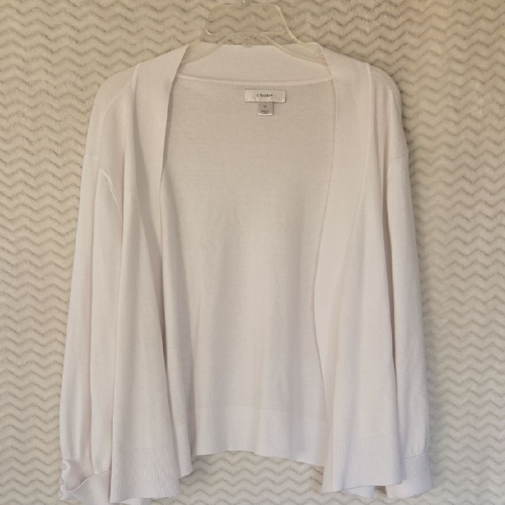 C J Banks  Women's Plus Size White Cardigan